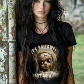 ハロウィーンでおもしろい人形を幽霊のよく出る欲しい Tシャツ