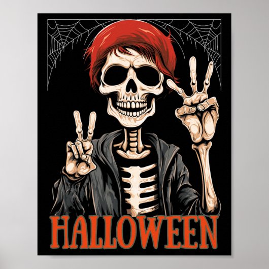 ハロウィーンでのスケルトン黙示録の夜おもしろい ポスター (正面)