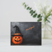 ハロウィーンでカボチャを怖がらせる ポストカード (スタンド正面)