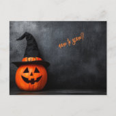 ハロウィーンでカボチャを怖がらせる ポストカード (正面)