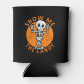 ハロウィーンでキャンディのスケルトンを見せる 缶クーラー (正面)