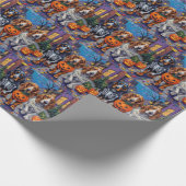 ハロウィーンでバセット犬のトリックまたは治療 ラッピングペーパー (角)