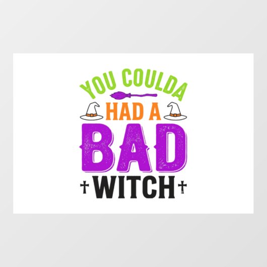 ハロウィーンで使える面白い悪女の魔法使いのフレーズのベクター デザイン_1 ウィンドウサイン (シート)