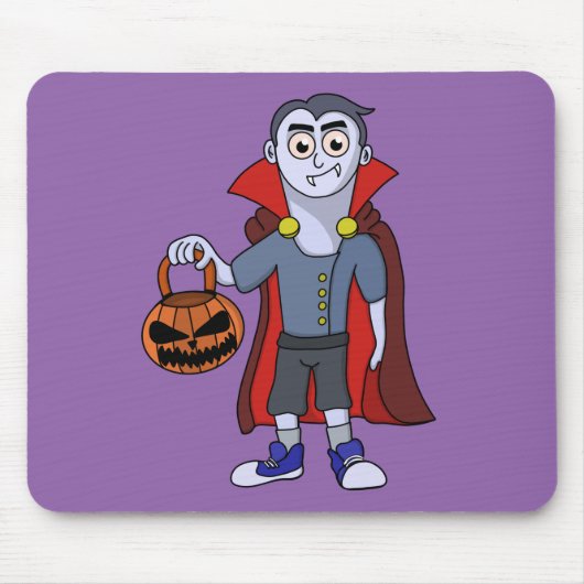 ハロウィーンで吸血鬼をトリックと治療する マウスパッド (正面)