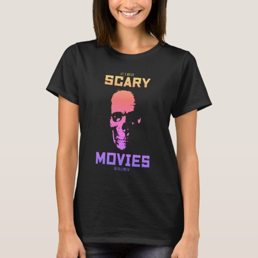 ハロウィーンで怖い映画を見よう Tシャツ (正面)