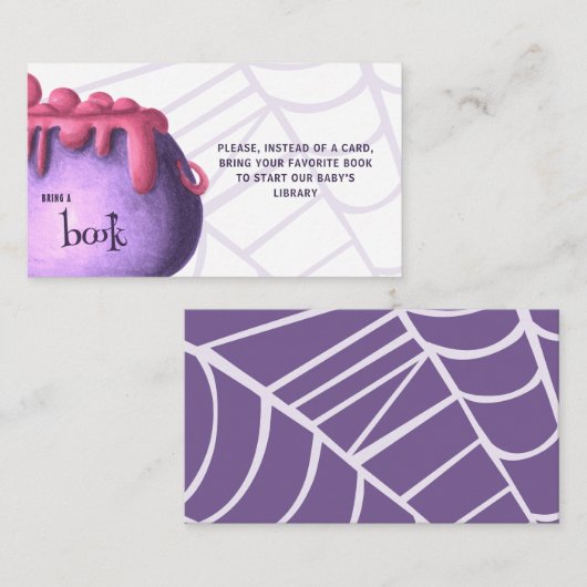 ハロウィーンで本少女を連れて来る赤ちゃんシャワー エンクロージャーカード (正面/裏面)