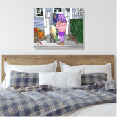 ハロウィーンで郊外をトリックまたは治療する キャンバスプリント (インサイチュ (寝室))