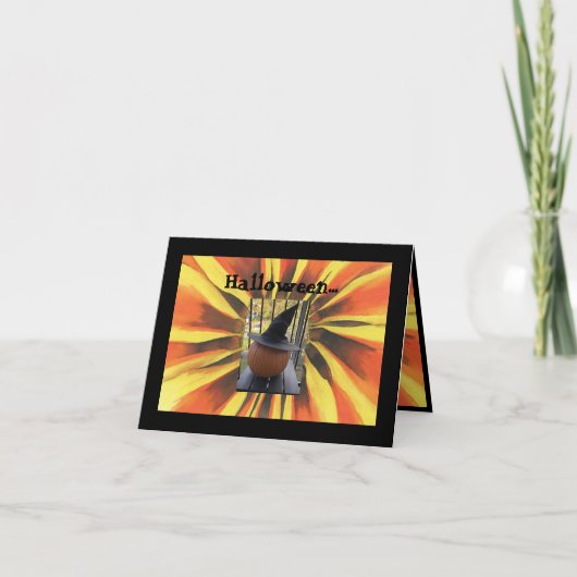 ハロウィーンとウィッチハットを着て カード (正面)