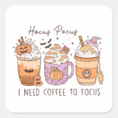 ハロウィーンとコーヒー スクエアシール (正面)