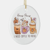 ハロウィーンとコーヒー セラミックオーナメント (右)