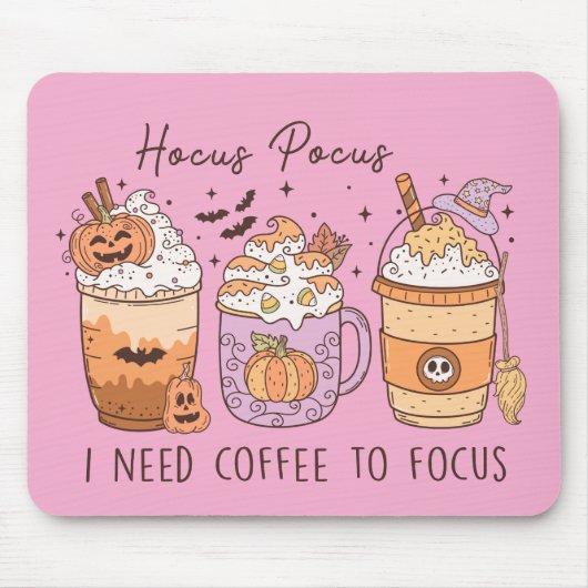 ハロウィーンとコーヒー マウスパッド (正面)
