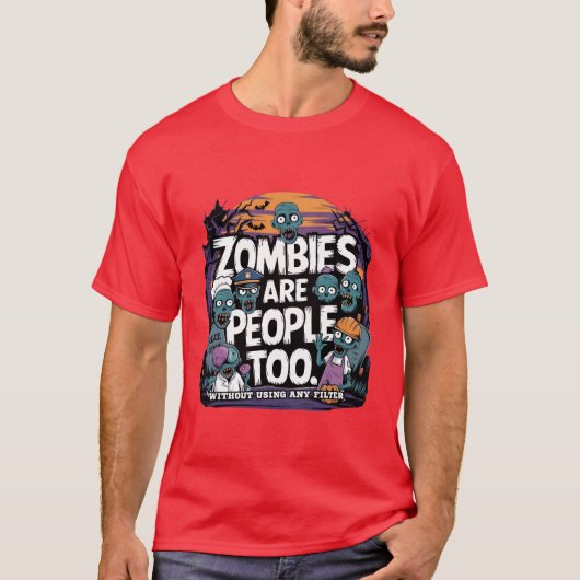 ハロウィーンとゾンビおかしなハロウィンおもしろい Tシャツ (正面)