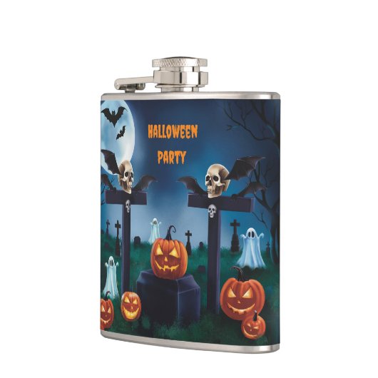 『ハロウィーンと不気味な墓石の恐怖の夜』 フラスク (左)
