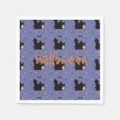 ハロウィーンと幽霊魔女とこうもり スタンダードカクテルナプキン (正面)