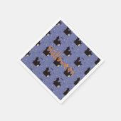 ハロウィーンと幽霊魔女とこうもり スタンダードカクテルナプキン (角)