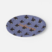 ハロウィーンと幽霊魔女とこうもり ペーパープレート (アングル)