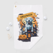 ハロウィーンと犬 ゴルフタオル (インサイチュ)
