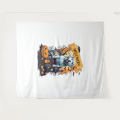 ハロウィーンと犬 タペストリー (正面(横))