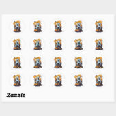 ハロウィーンと犬 ラウンドシール (シート)