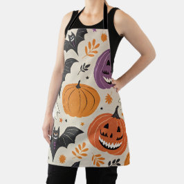 ハロウィーンと秋のパターン エプロン