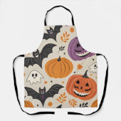 ハロウィーンと秋のパターン エプロン (正面)