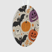 ハロウィーンと秋のパターン オーナメント (正面)