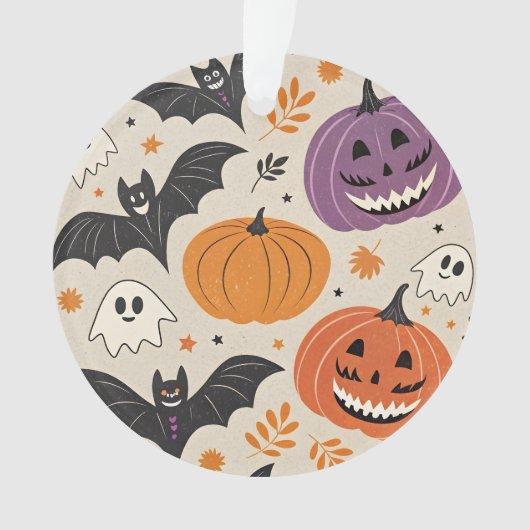 ハロウィーンと秋のパターン オーナメント (正面)