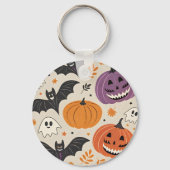 ハロウィーンと秋のパターン キーホルダー (裏面)