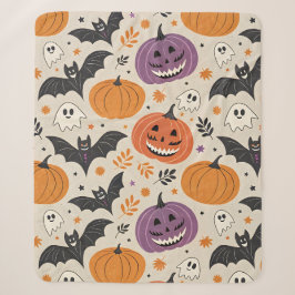 ハロウィーンと秋のパターン シェルパブランケット