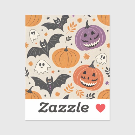 ハロウィーンと秋のパターン シール (シート)