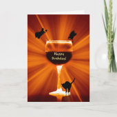 ハロウィーンと誕生日コンボワインをテーマにした カード (正面)