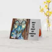 ハロウィーンなぜ幽霊は逮捕された カード (黄色い花)