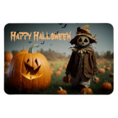 ハロウィーンにこにこしているカボチャのフォトマグネット マグネット (横)