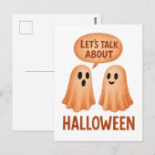 ハロウィーンについての幽霊たちの会話 ポストカード (正面/裏面)