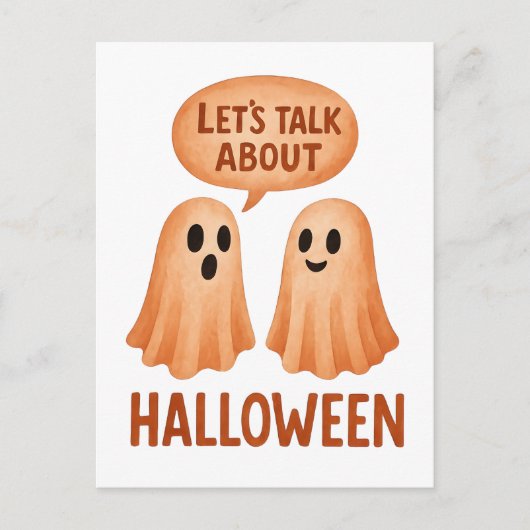 ハロウィーンについての幽霊たちの会話 ポストカード (正面)