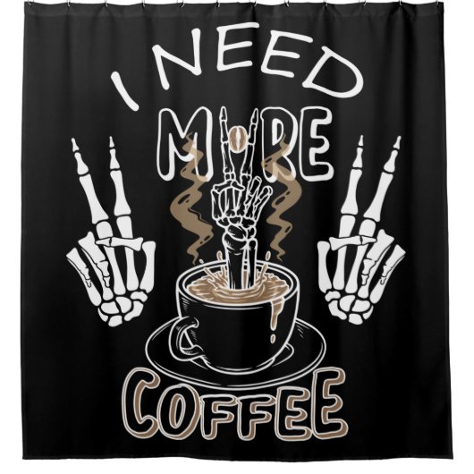ハロウィーンにはコーヒーのプレゼントが必要だ シャワーカーテン (正面)