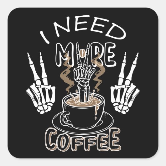 ハロウィーンにはコーヒーのプレゼントが必要だ スクエアシール (正面)