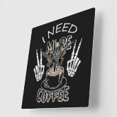 ハロウィーンにはコーヒーのプレゼントが必要だ スクエア壁時計 (傾斜)