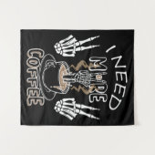 ハロウィーンにはコーヒーのプレゼントが必要だ タペストリー (正面(横))