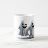 ハロウィーンに備える3匹のキャラクター幽霊友達 🦇 コーヒーマグカップ (中央)