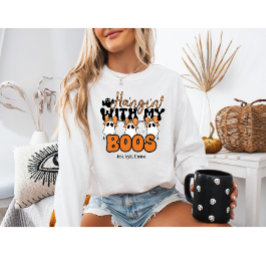 ハロウィーンに友達と遊ぼう オバケのカスタムTシャツ スウェットシャツ