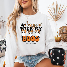 ハロウィーンに友達と遊ぼう!Spooky-Cute カスタムTシャツ スウェットシャツ