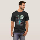 ハロウィーンに吠える3匹のシャム猫 Tシャツ (正面フル)