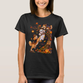 ハロウィーンに幽霊を救出する犬! Tシャツ