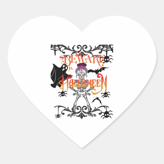 ハロウィーンに注意 ハートシール (正面)