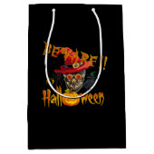 ハロウィーンに注意 ミディアムペーパーバッグ (正面)