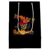 ハロウィーンに注意 ミディアムペーパーバッグ (裏面)