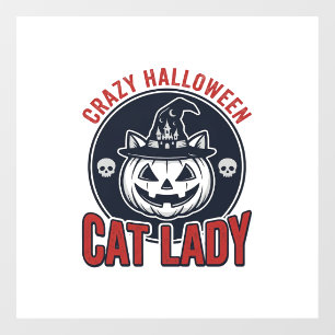 ハロウィーンに狂った猫好きな女性のためのヴィンテージ魔女と猫のTシャツ_1 ウィンドウサイン