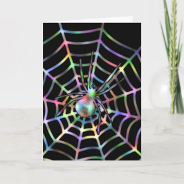 ハロウィーンに黒いスパイダーくもの巣 カード