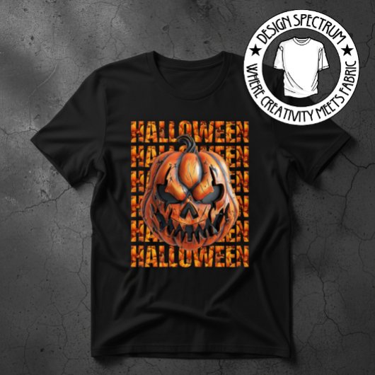 ハロウィーンのおそろしいカボチャ Tシャツ